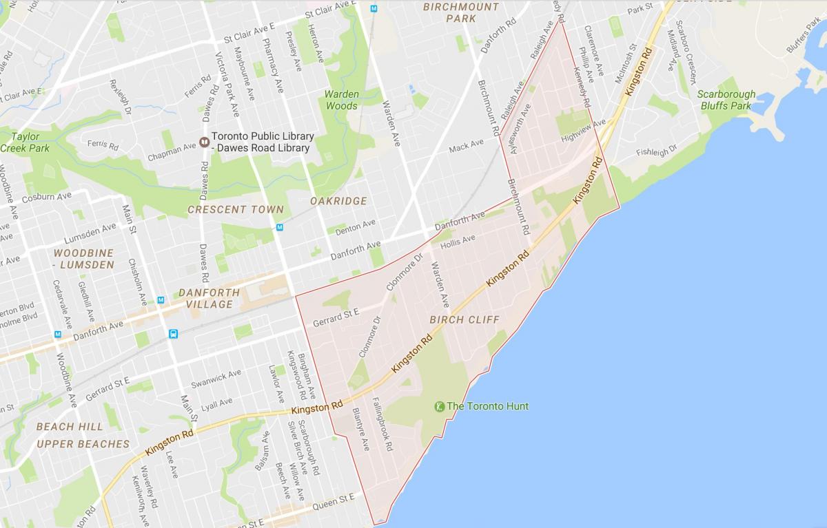 خريطة البتولا الهاوية حي تورونتو
