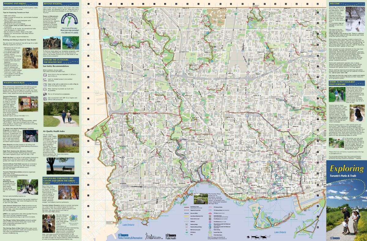 خريطة متنزه ومسارات المشي غرب تورونتو