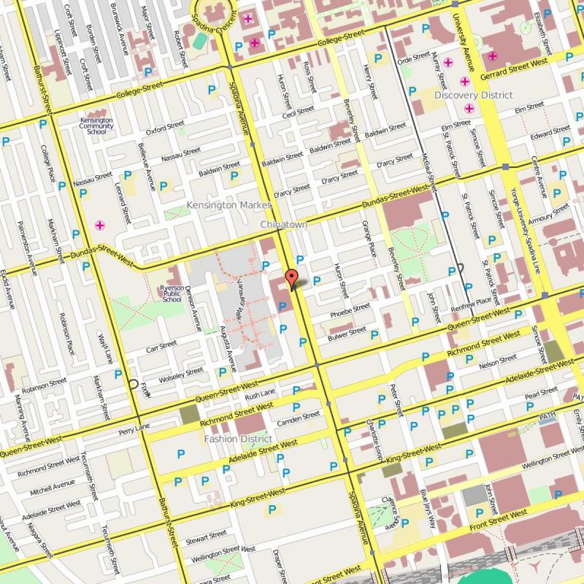 خريطة الحي الصيني في تورنتو