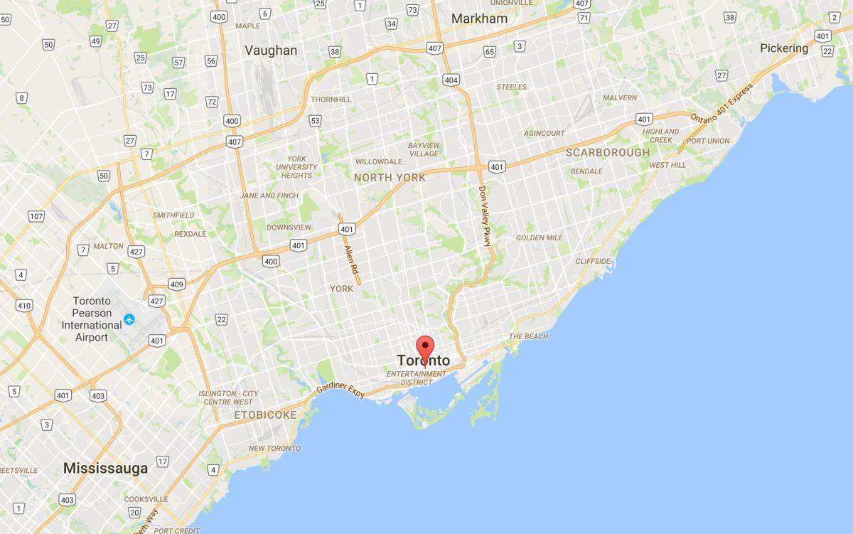 خريطة الحي المالي في مدينة تورونتو