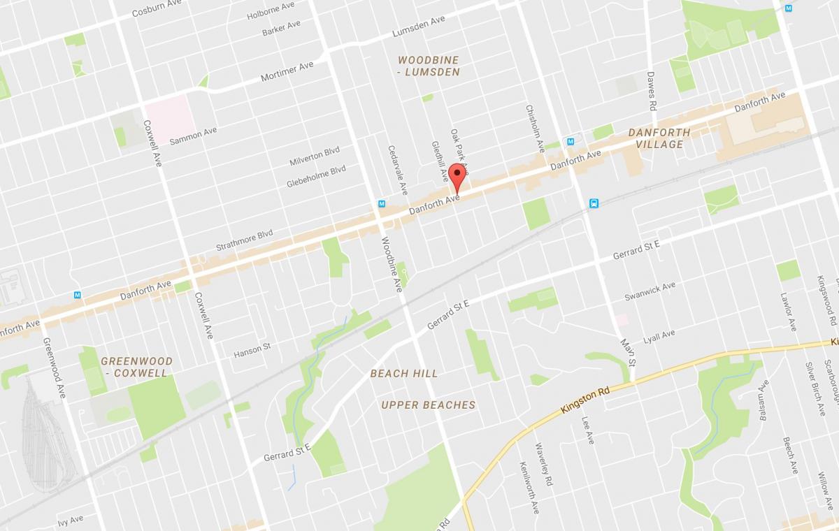 خريطة الشرق دانفورث حي تورونتو