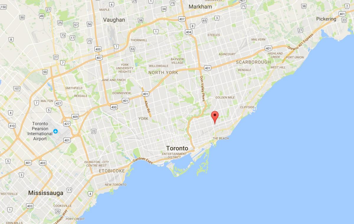 خريطة الشرق دانفورث مدينة تورونتو
