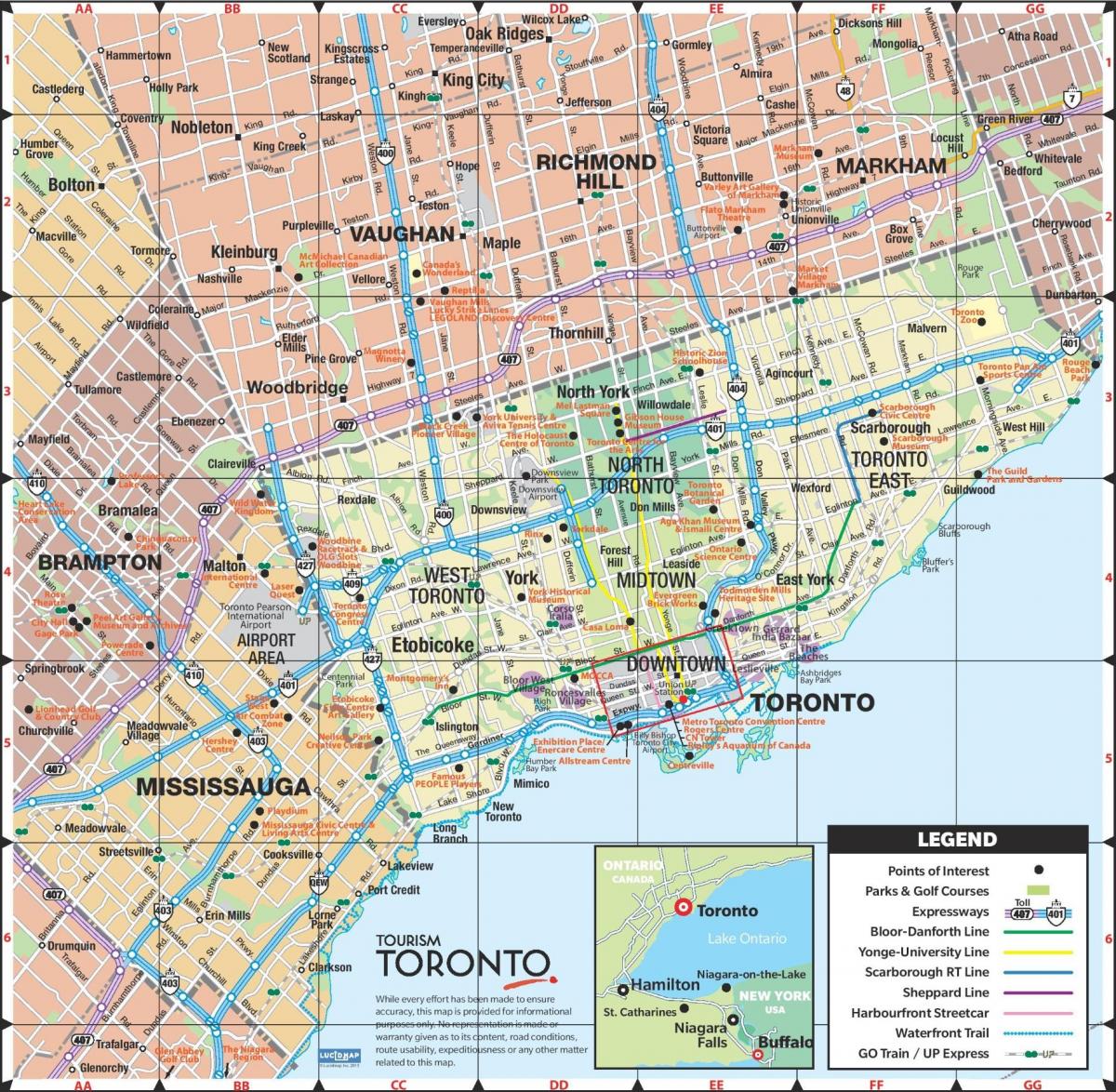خريطة الطرق السريعة تورونتو