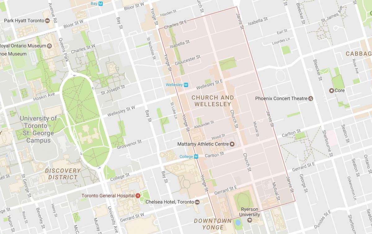 خريطة الكنيسة وليسلي حي تورونتو