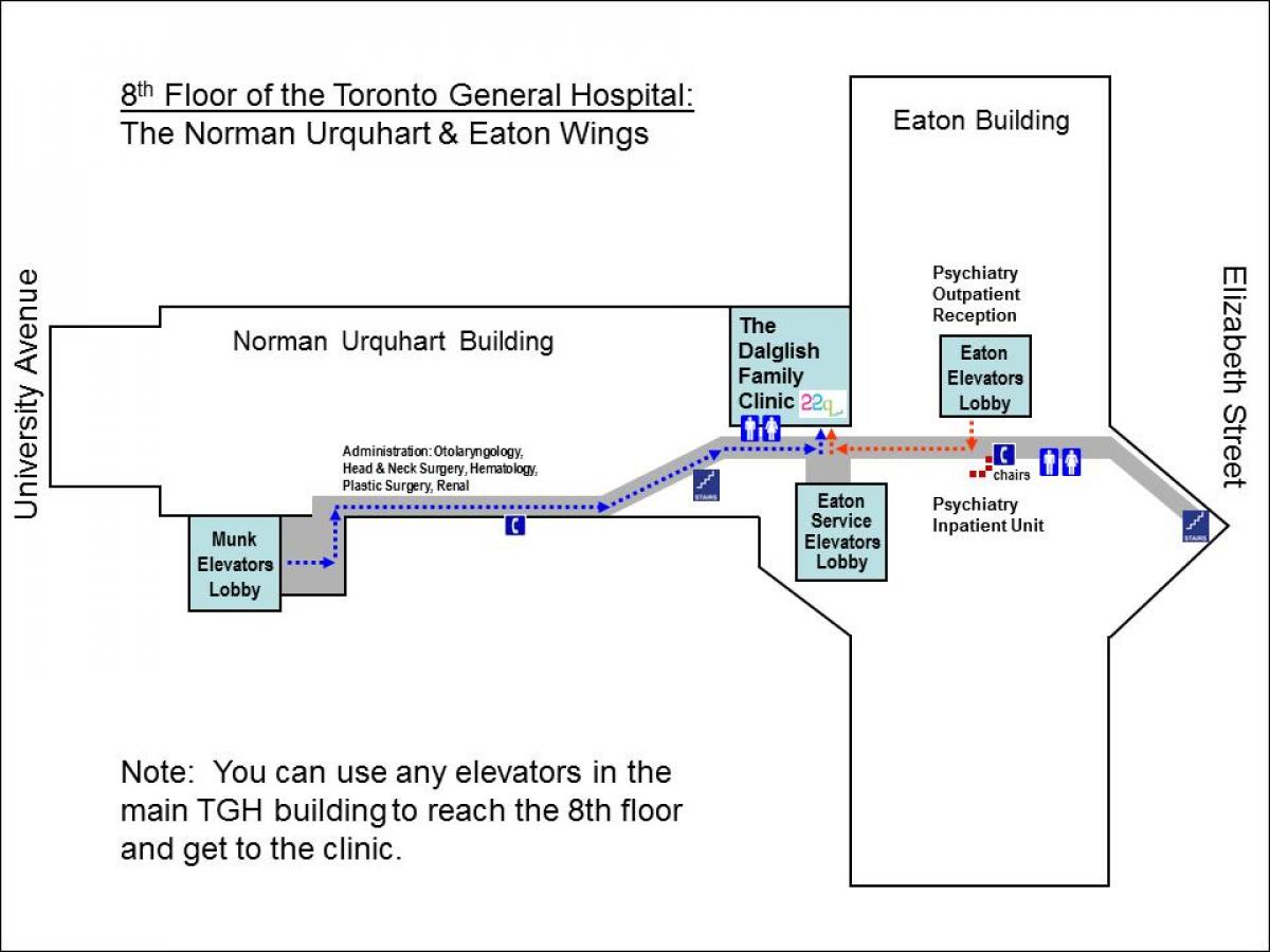 خريطة المستشفى العام 8 th floor تورونتو
