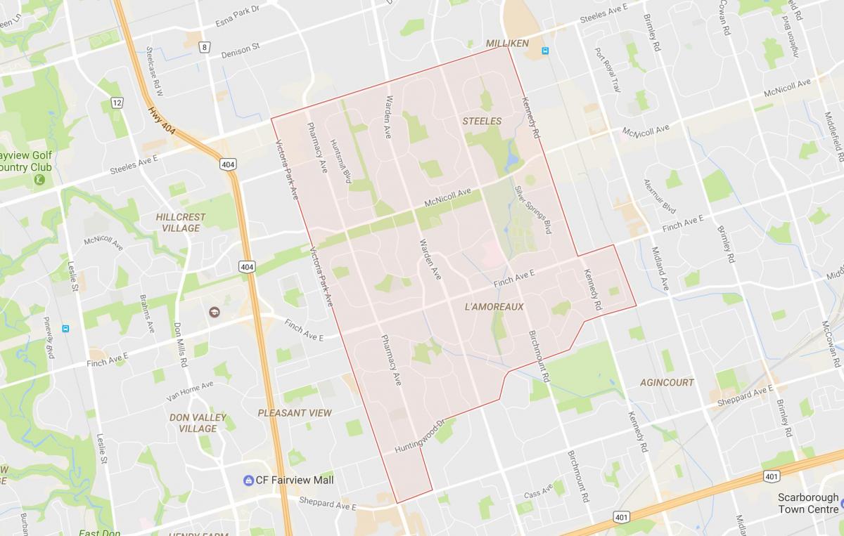 خريطة L'Amoreaux حي تورونتو