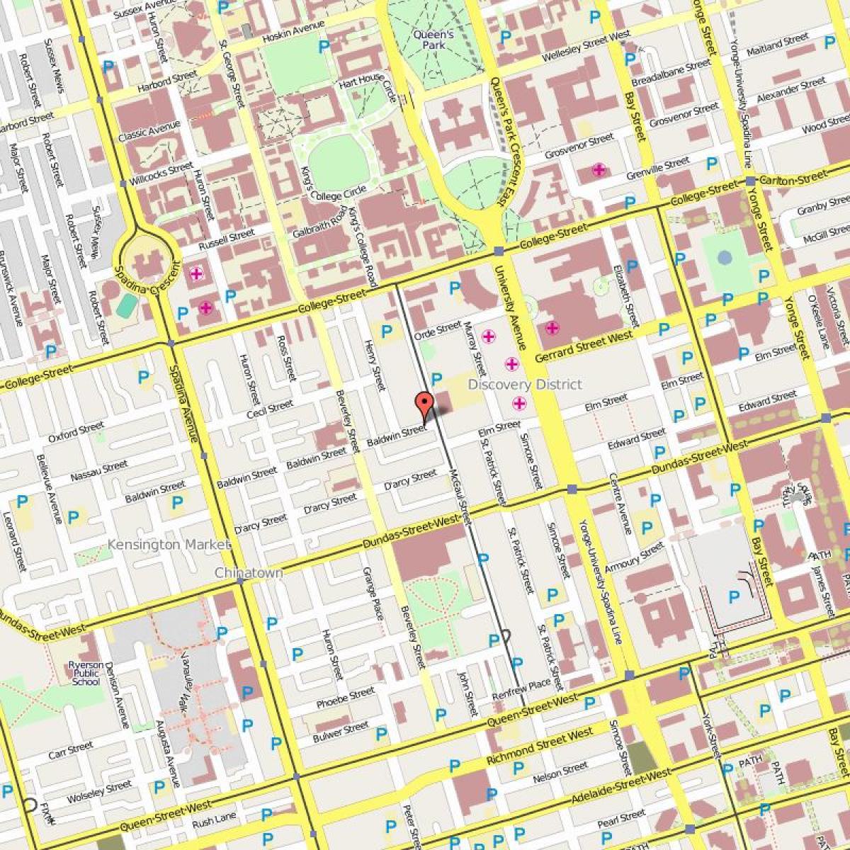 خريطة بالدوين قرية تورونتو