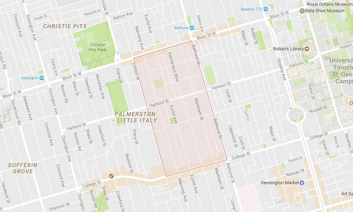 خريطة بالمرستون حي تورونتو