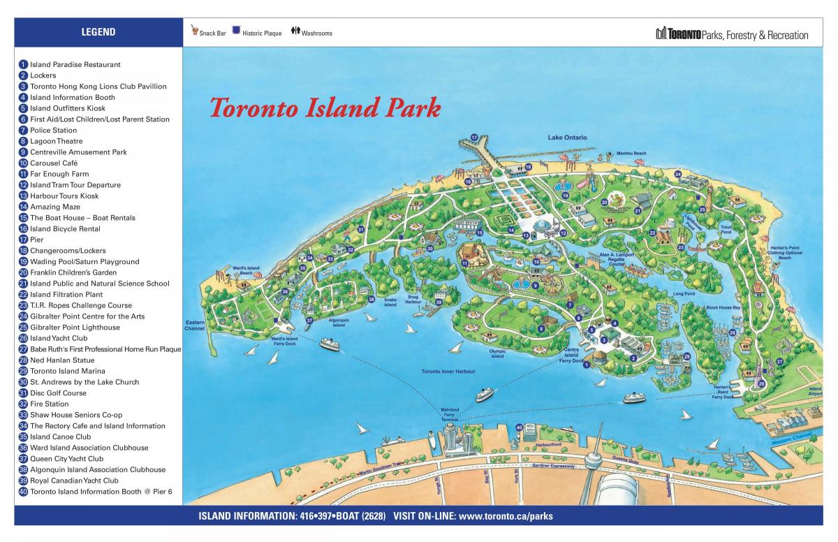 خريطة جزيرة تورونتو بارك