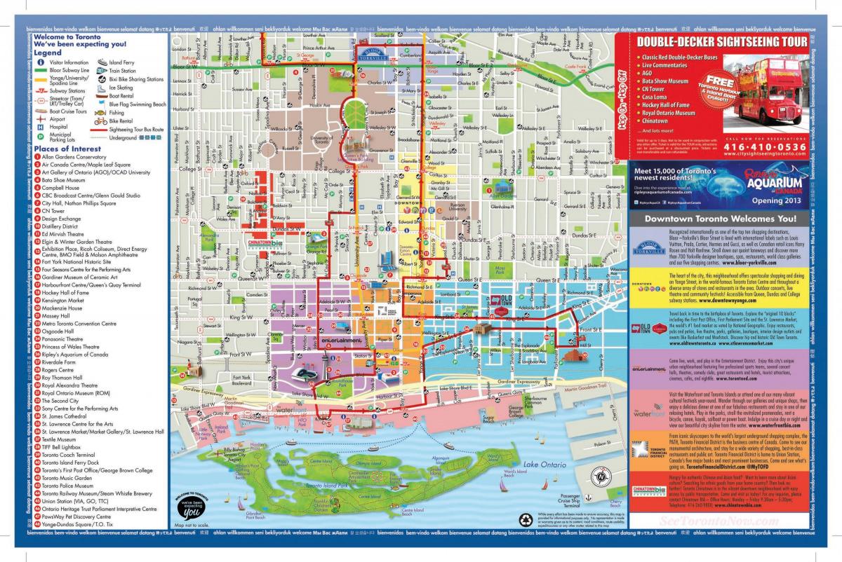 خريطة تورونتو السياح