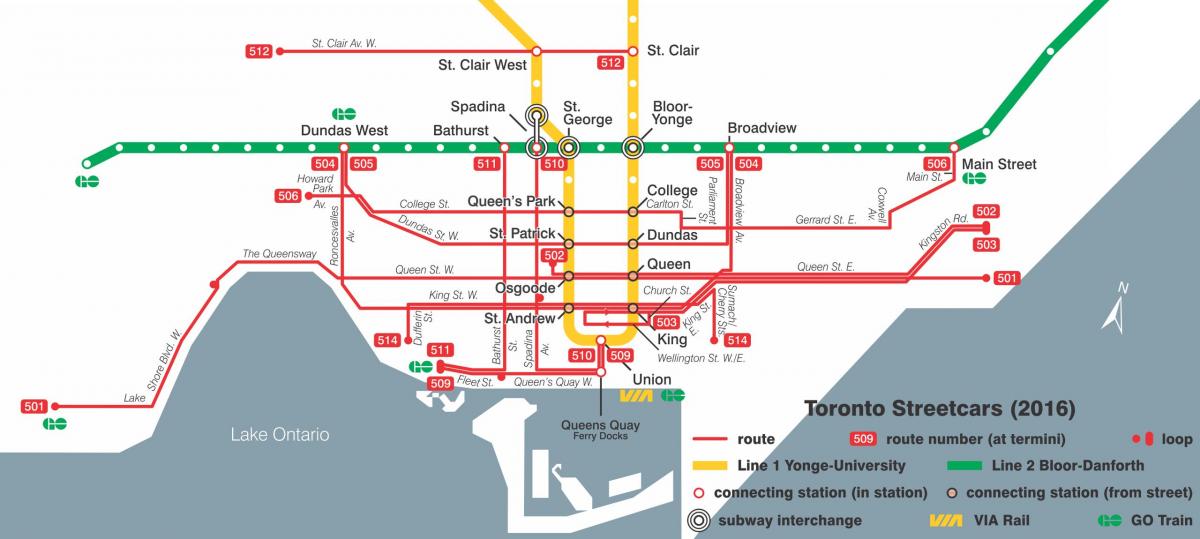 خريطة تورونتو ترام النظام