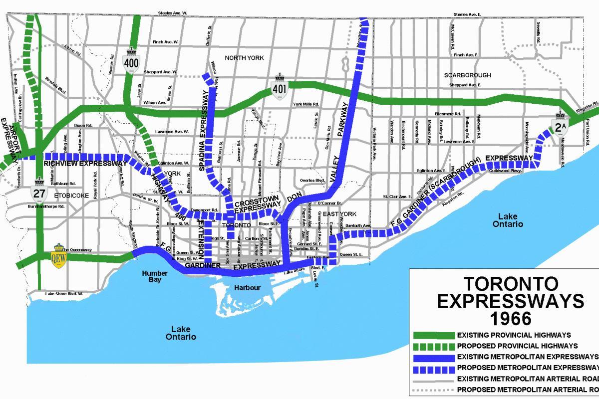 خريطة تورونتو الطرق السريعة