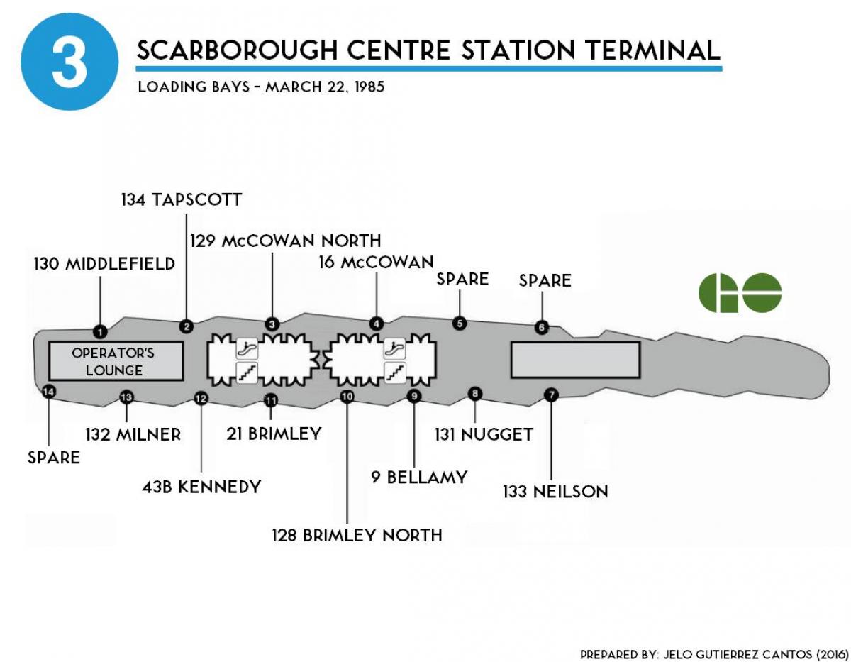 خريطة تورونتو سكاربورو مركز المحطة الطرفية