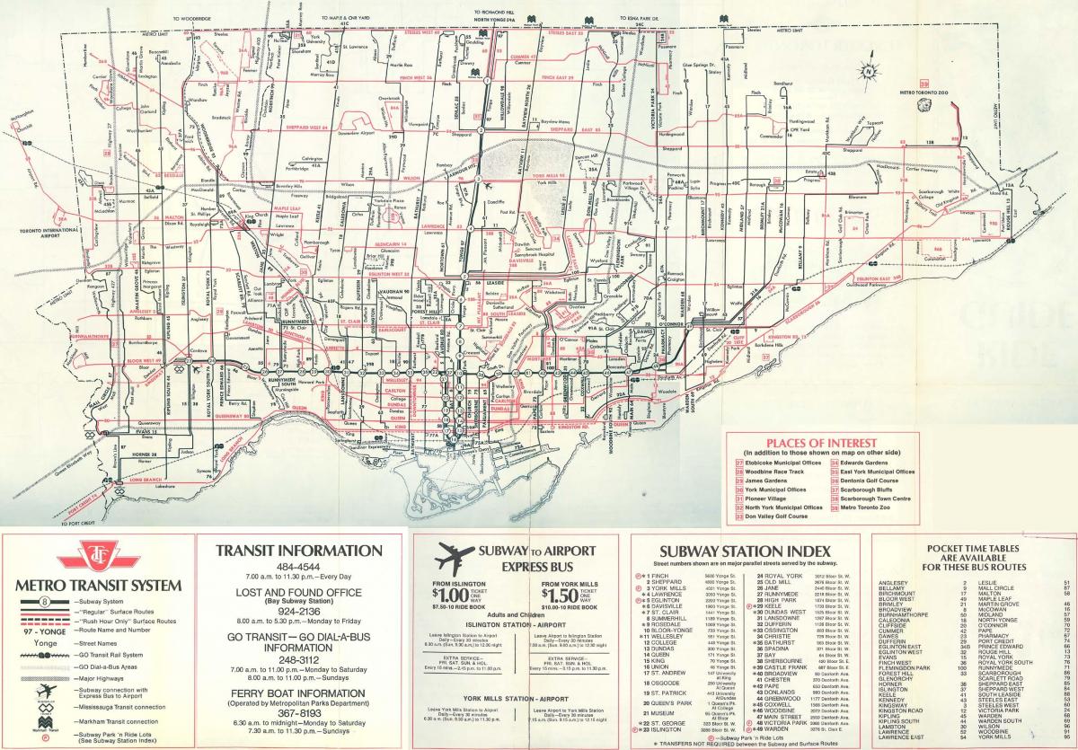 خريطة تورونتو عام 1976