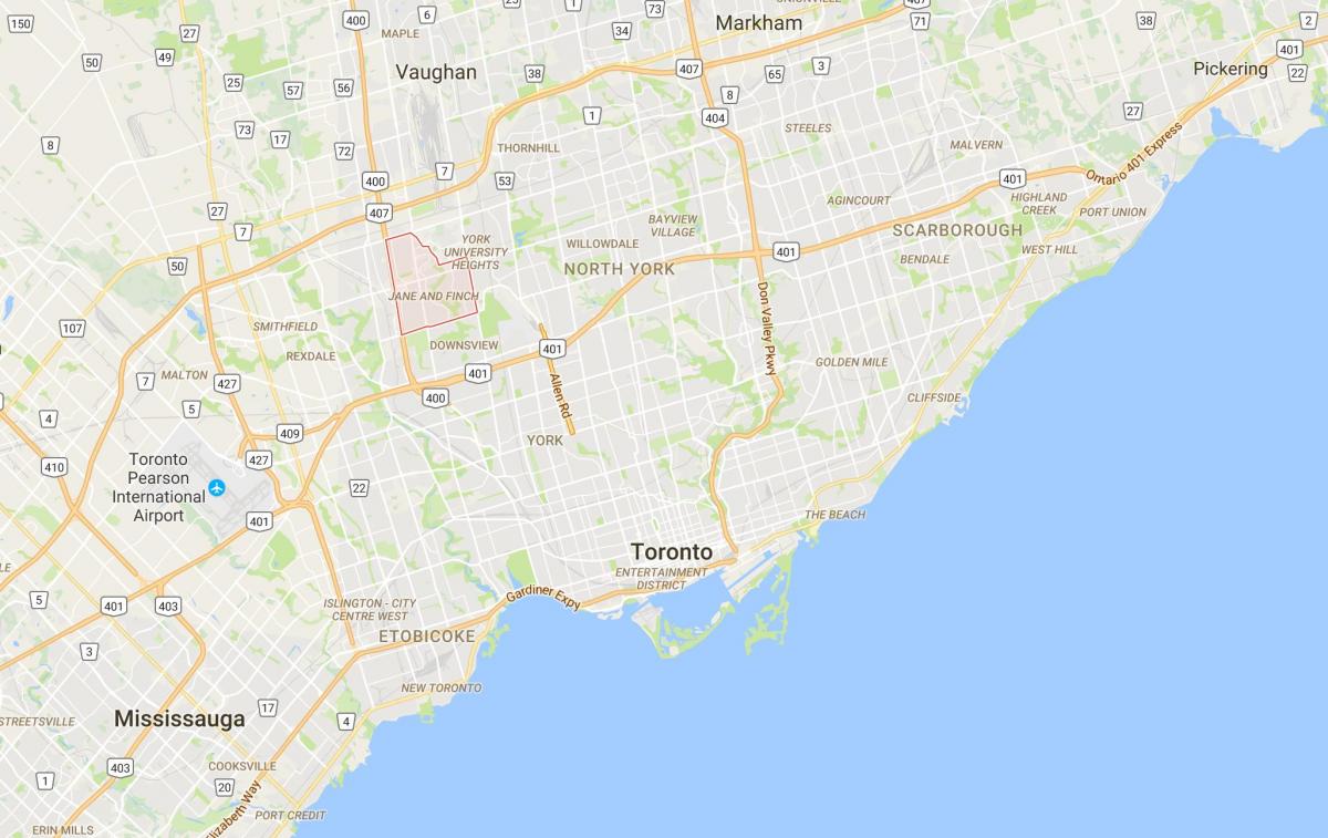 خريطة جين و فينش مدينة تورونتو