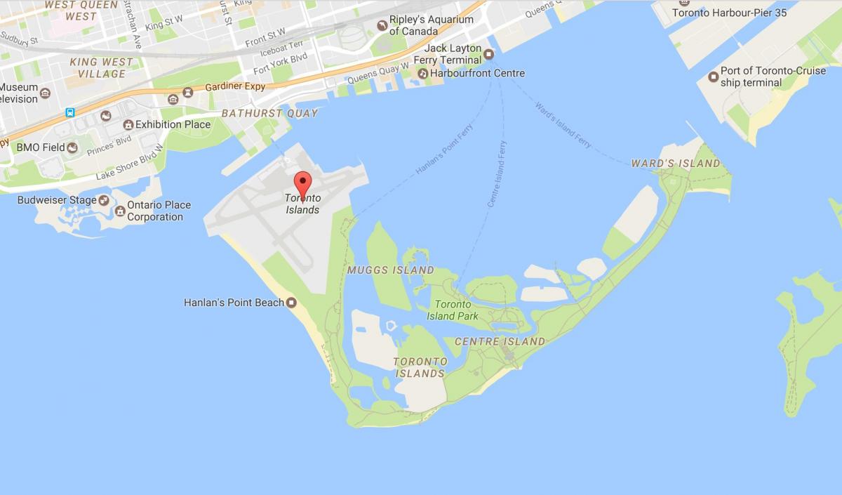 خريطة حي تورونتو الجزر المجاورة تورونتو