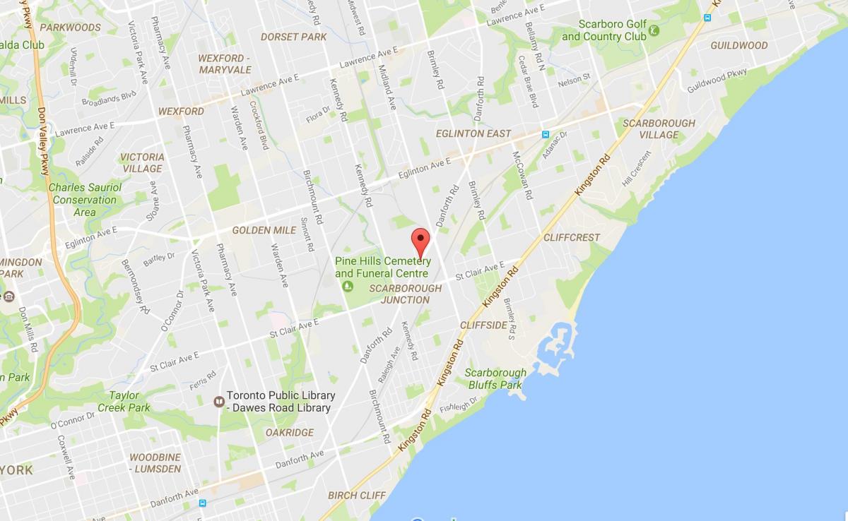 خريطة دانفورث الطريق تورونتو
