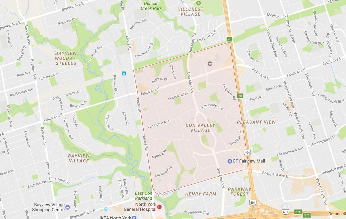 خريطة من دون وادي القرى المجاورة تورونتو