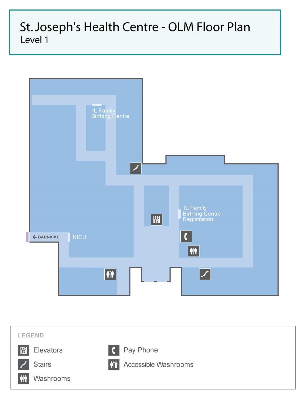 خريطة سانت جوزيف المركز الصحي تورونتو OLM المستوى 1