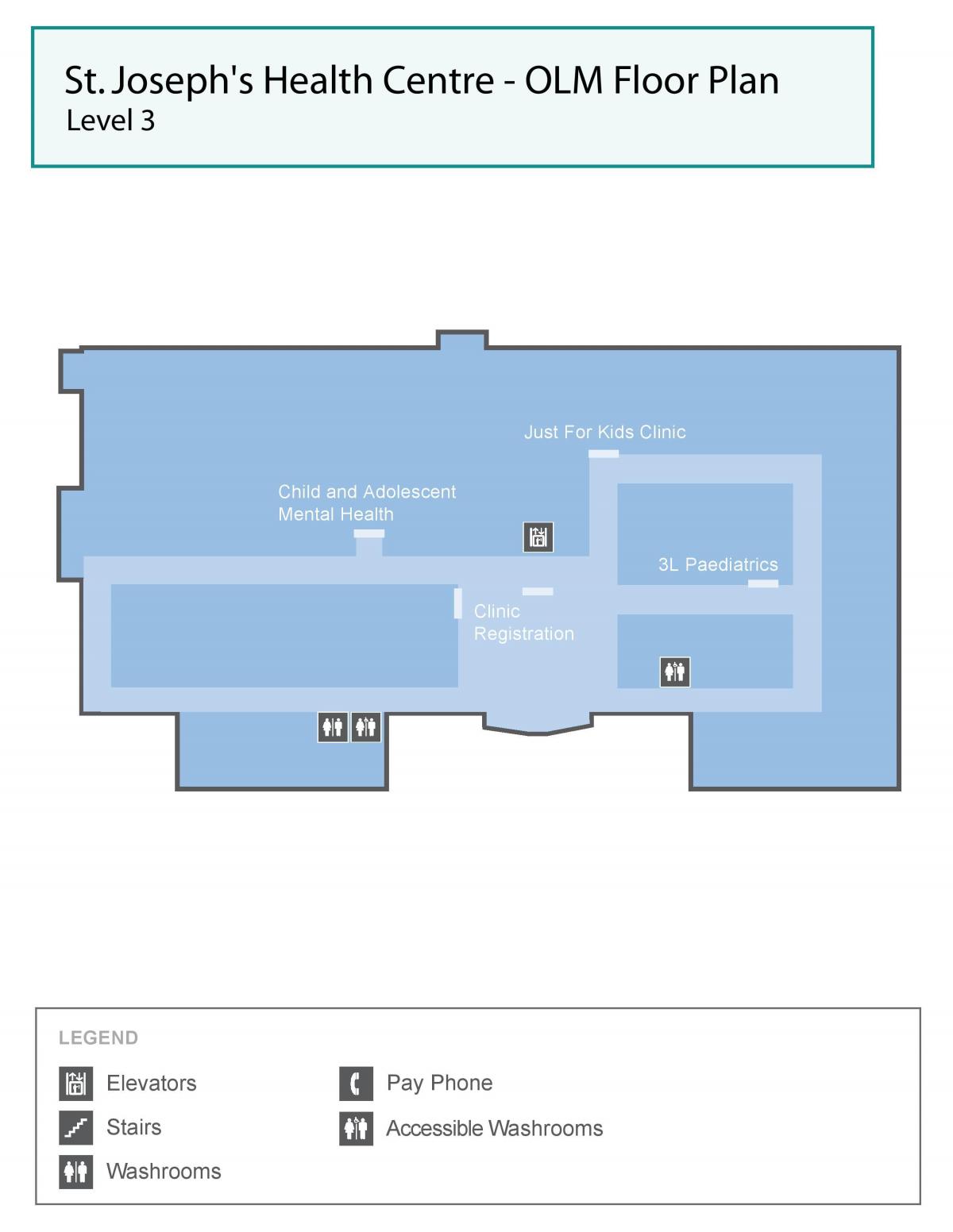 خريطة سانت جوزيف المركز الصحي تورونتو OLM مستوى 3