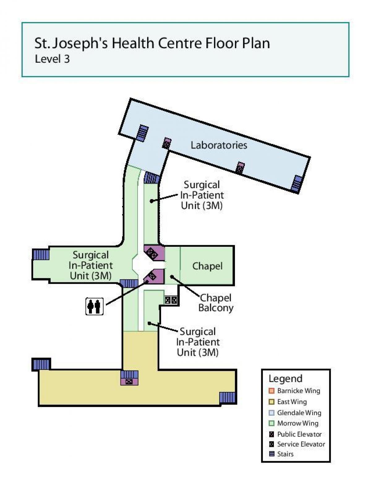 خريطة سانت جوزيف المركز الصحي تورونتو مستوى 3
