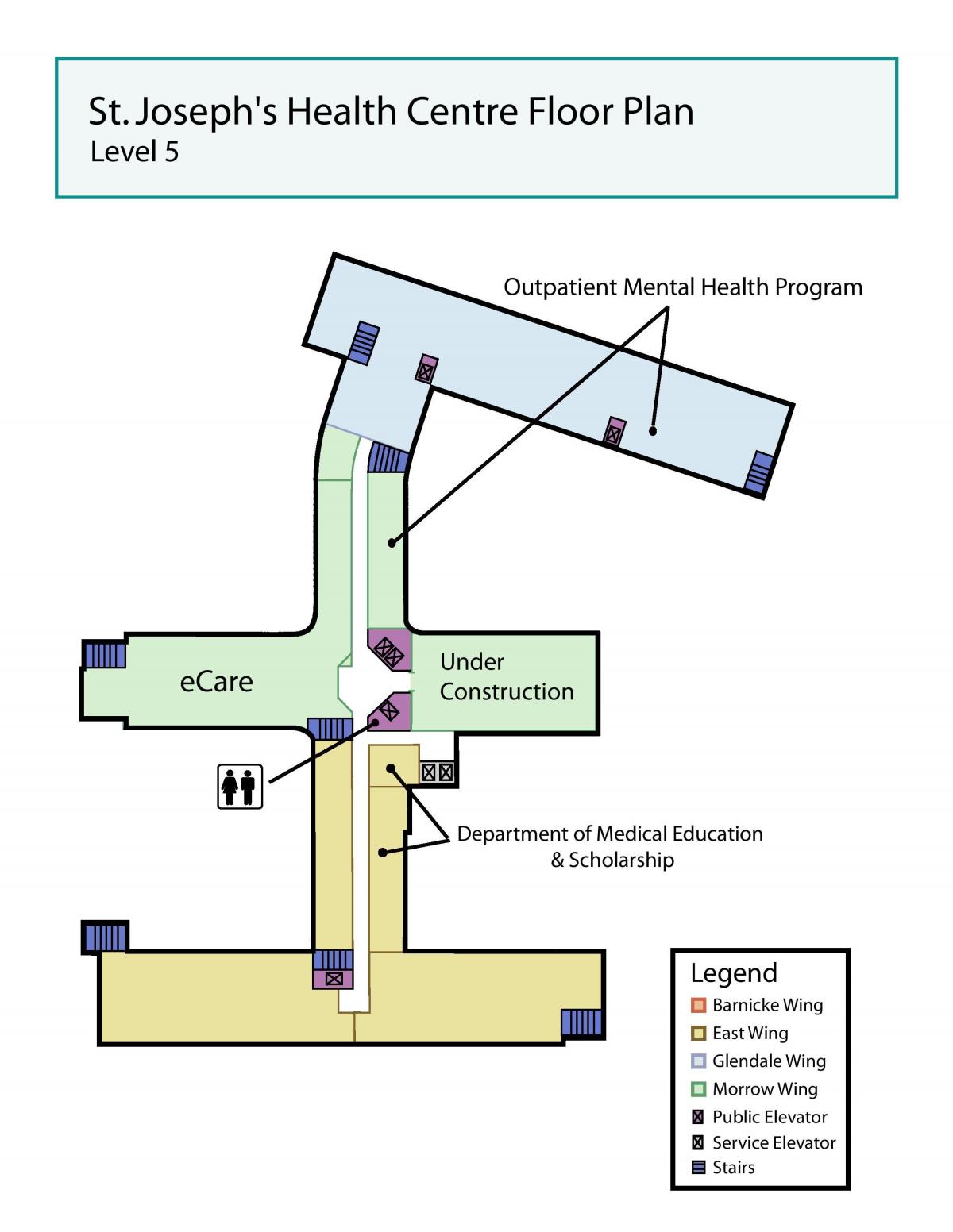 خريطة سانت جوزيف المركز الصحي تورونتو المستوى 5