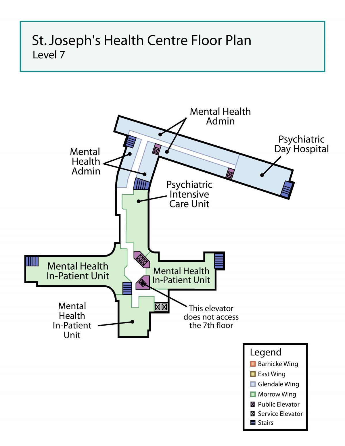 خريطة سانت جوزيف المركز الصحي تورونتو مستوى 7