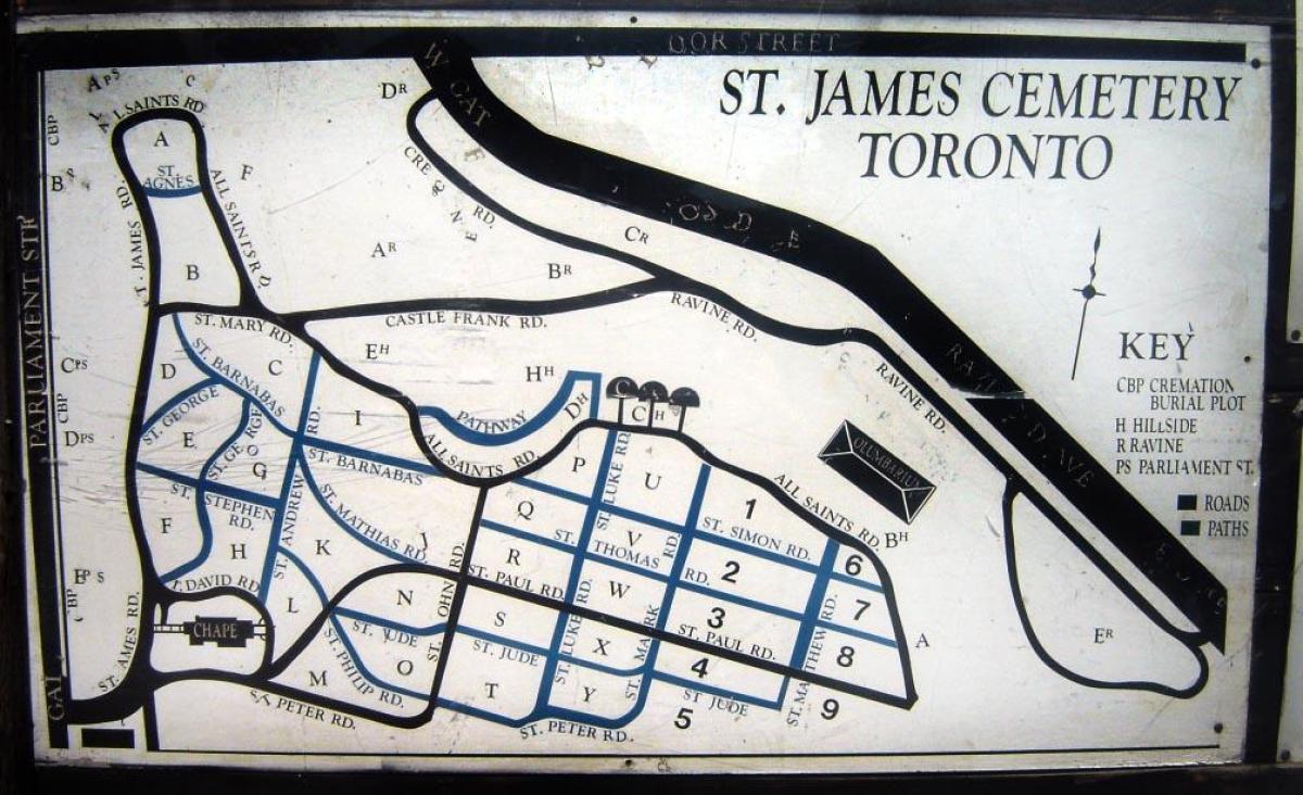 خريطة سانت جيمس مقبرة