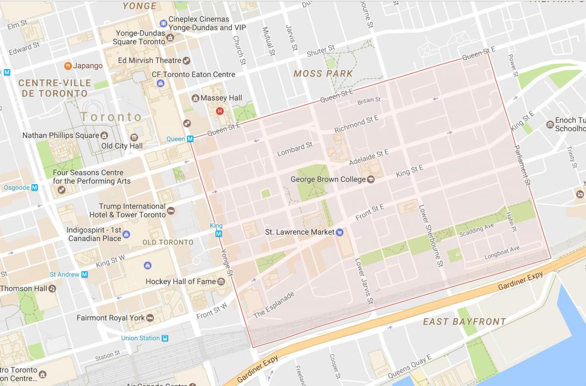 الخريطة سانت لورانس حي تورونتو