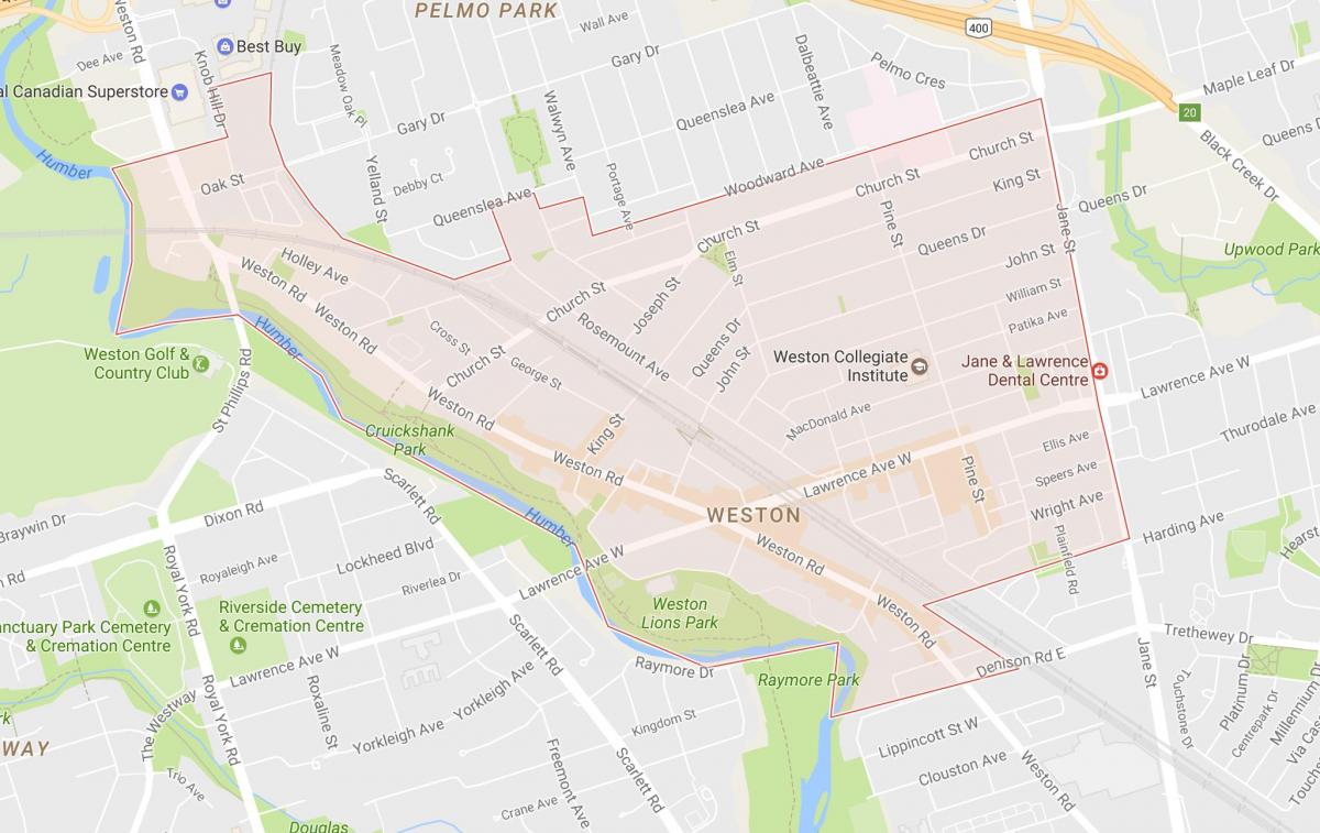خريطة وستون حي تورونتو
