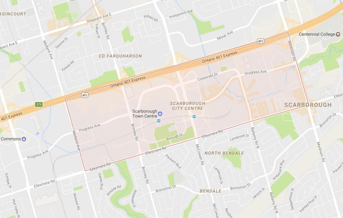 خريطة مدينة سكاربورو مركز حي تورونتو