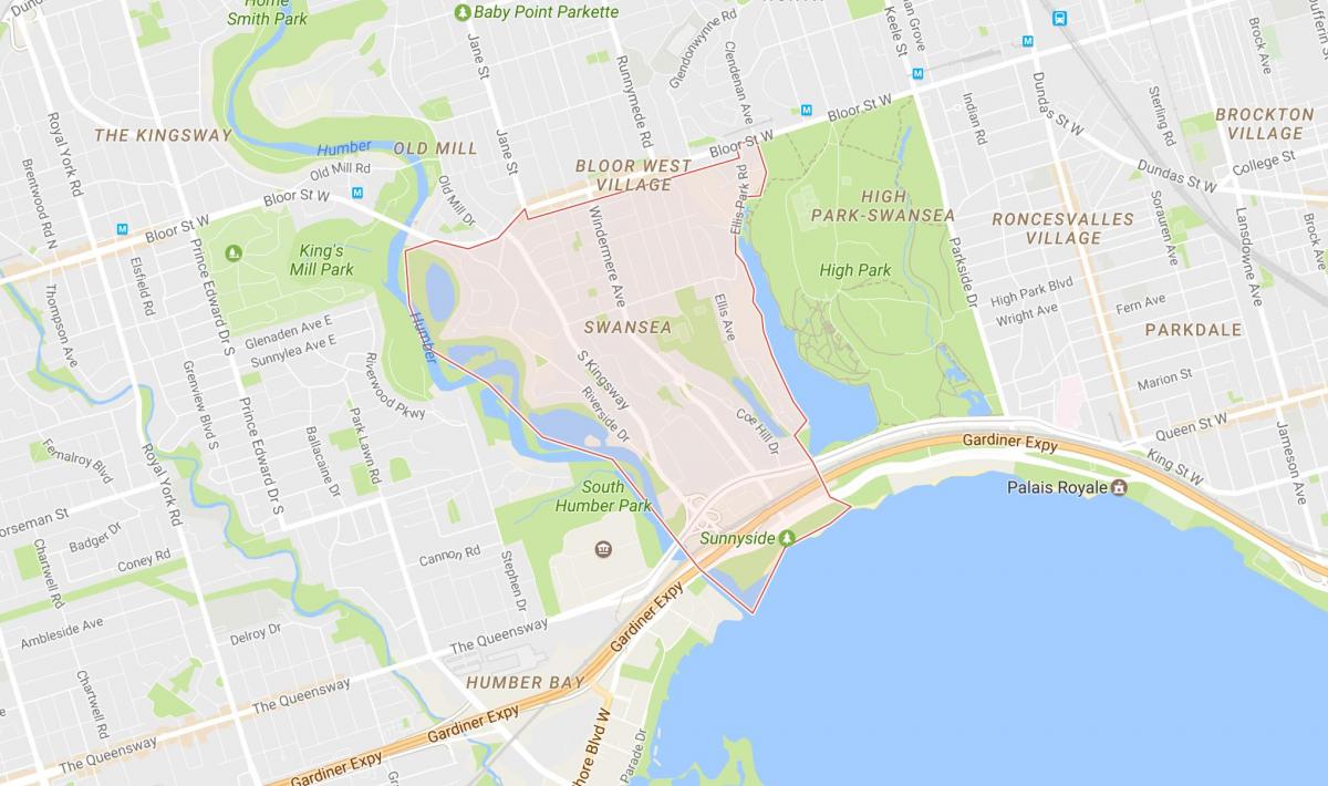 خريطة سوانسي حي تورونتو