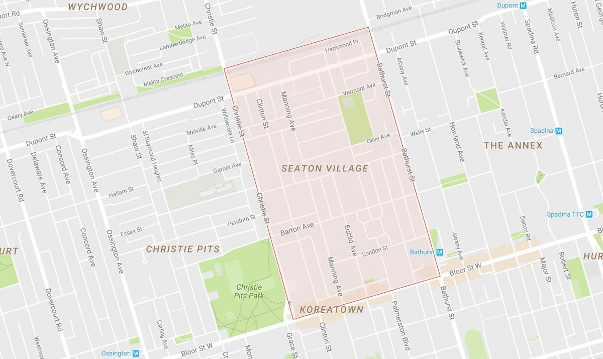 خريطة سيتون القرية المجاورة تورونتو