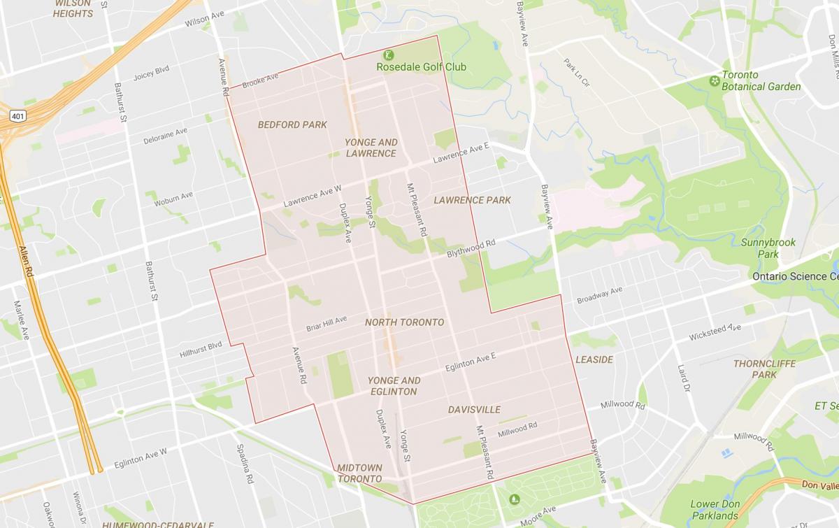 خريطة شمال حي تورونتو