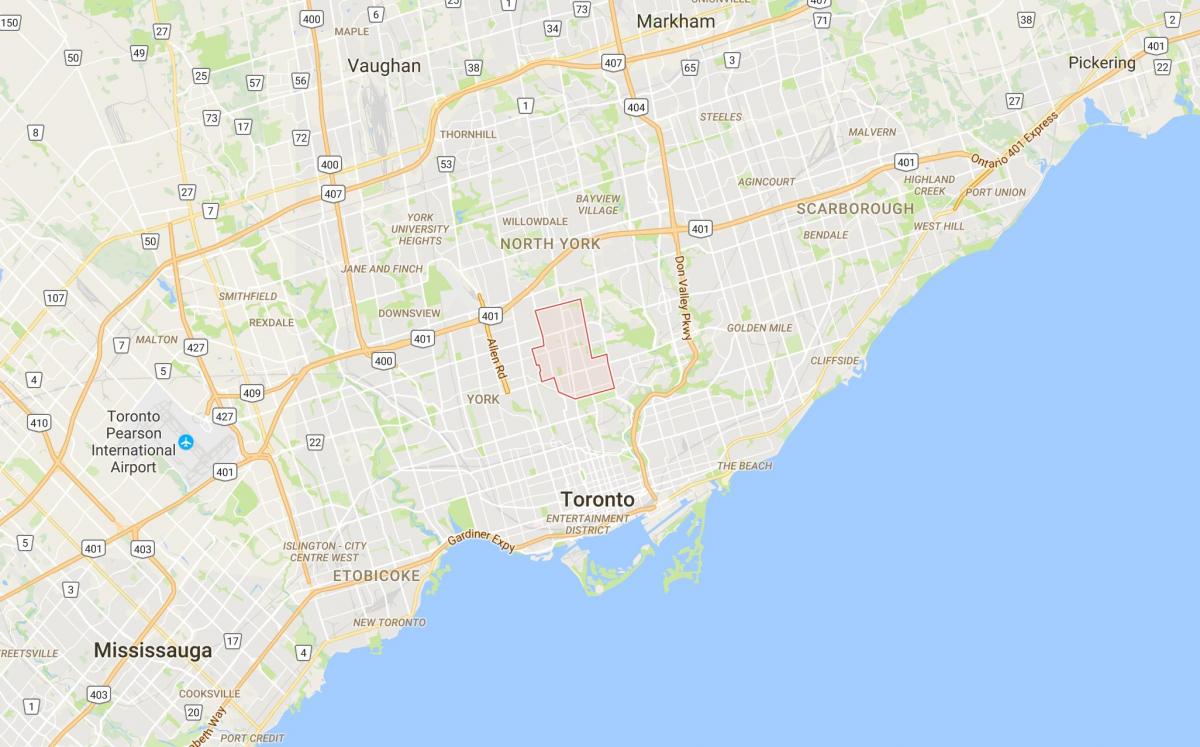 خريطة شمال مدينة تورونتو