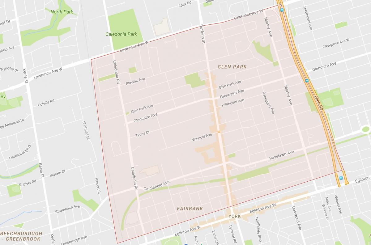 خريطة شوك التل–حي بلغرافيا تورونتو