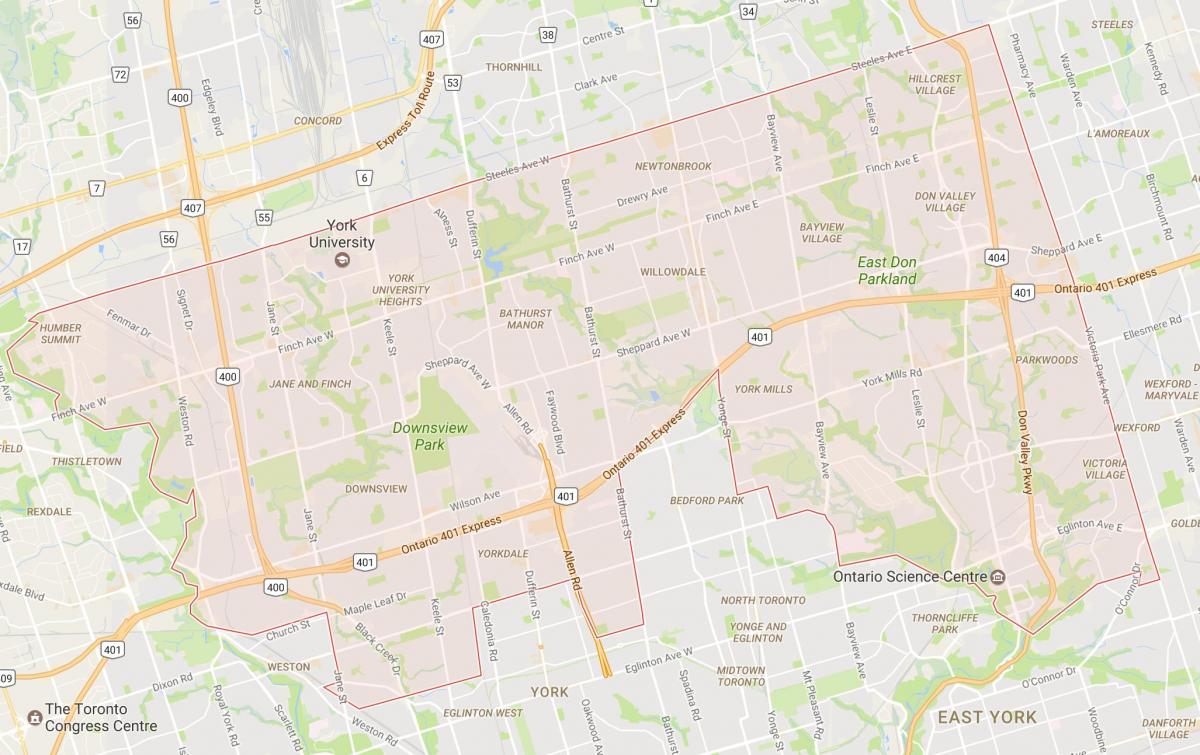 خريطة ضاحية تورونتو حي تورونتو