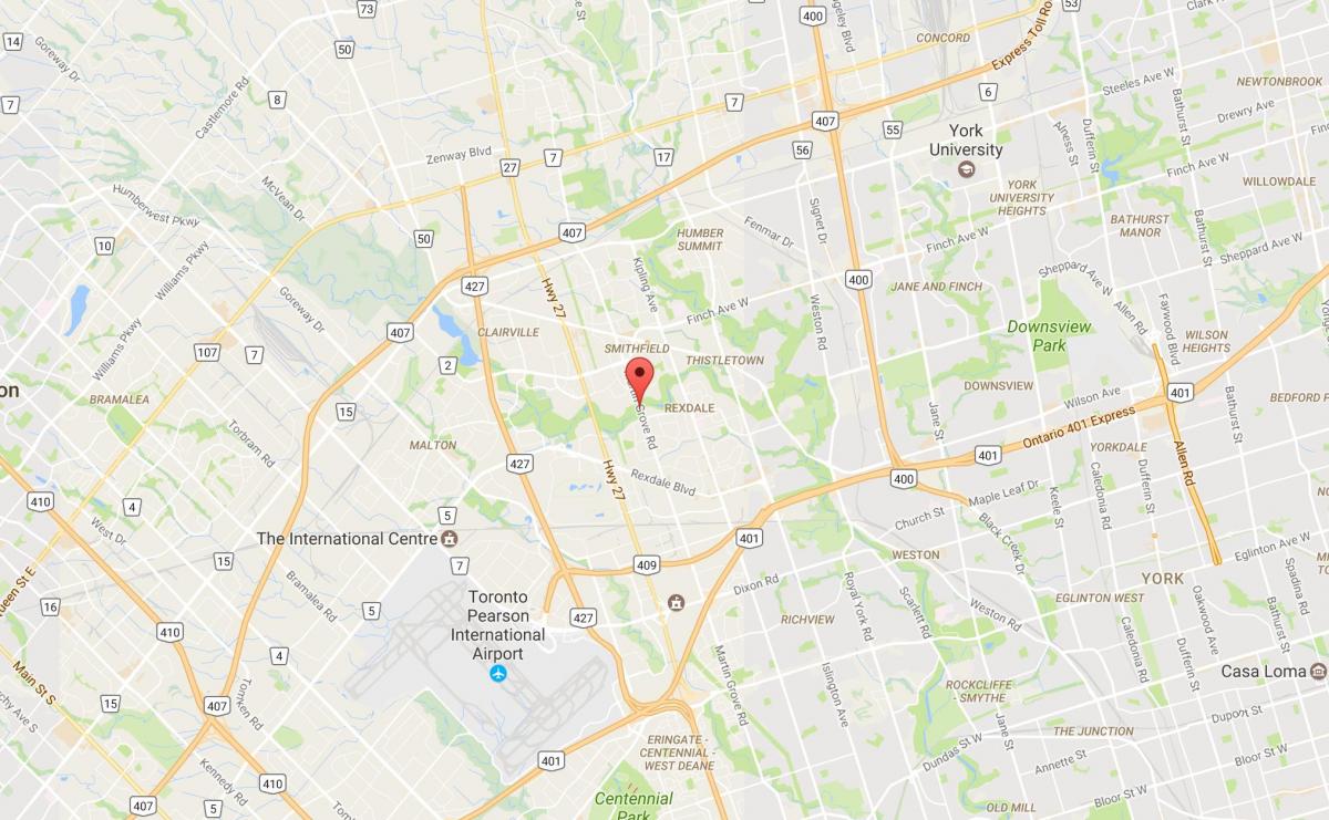 خريطة غرب هامبر-Clairville حي تورونتو