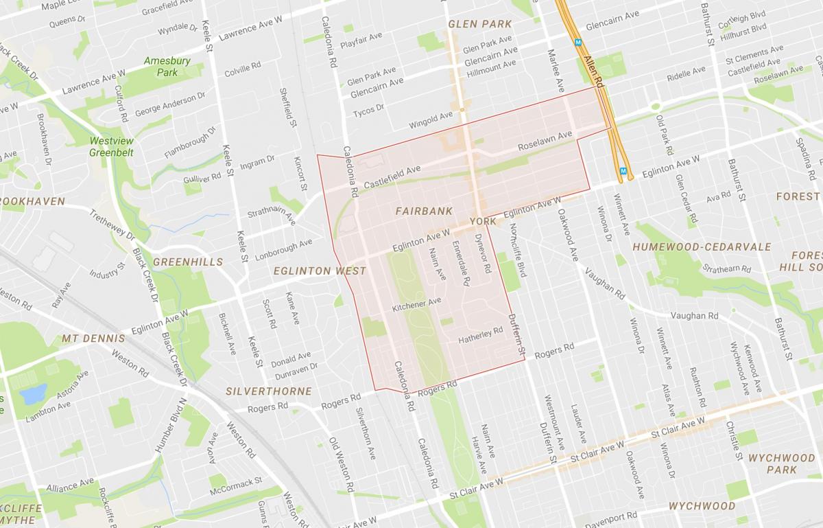 خريطة فيربانك حي تورونتو