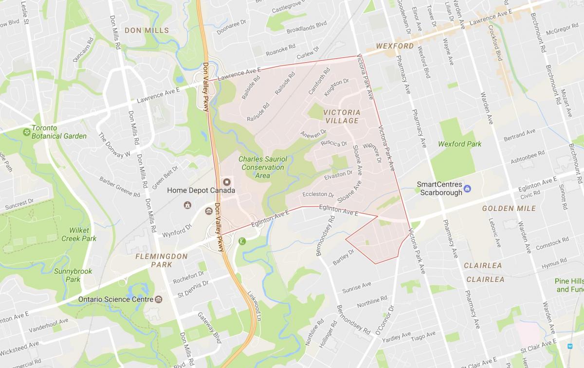 خريطة فيكتوريا القرية المجاورة تورونتو