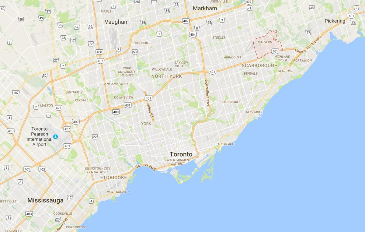 خريطة مالفيرن مدينة تورونتو