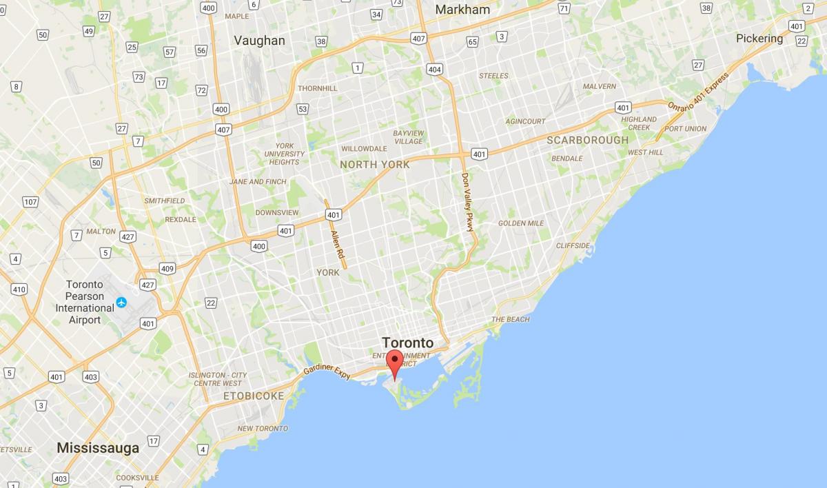 خريطة مدينة تورونتو جزر مدينة تورونتو