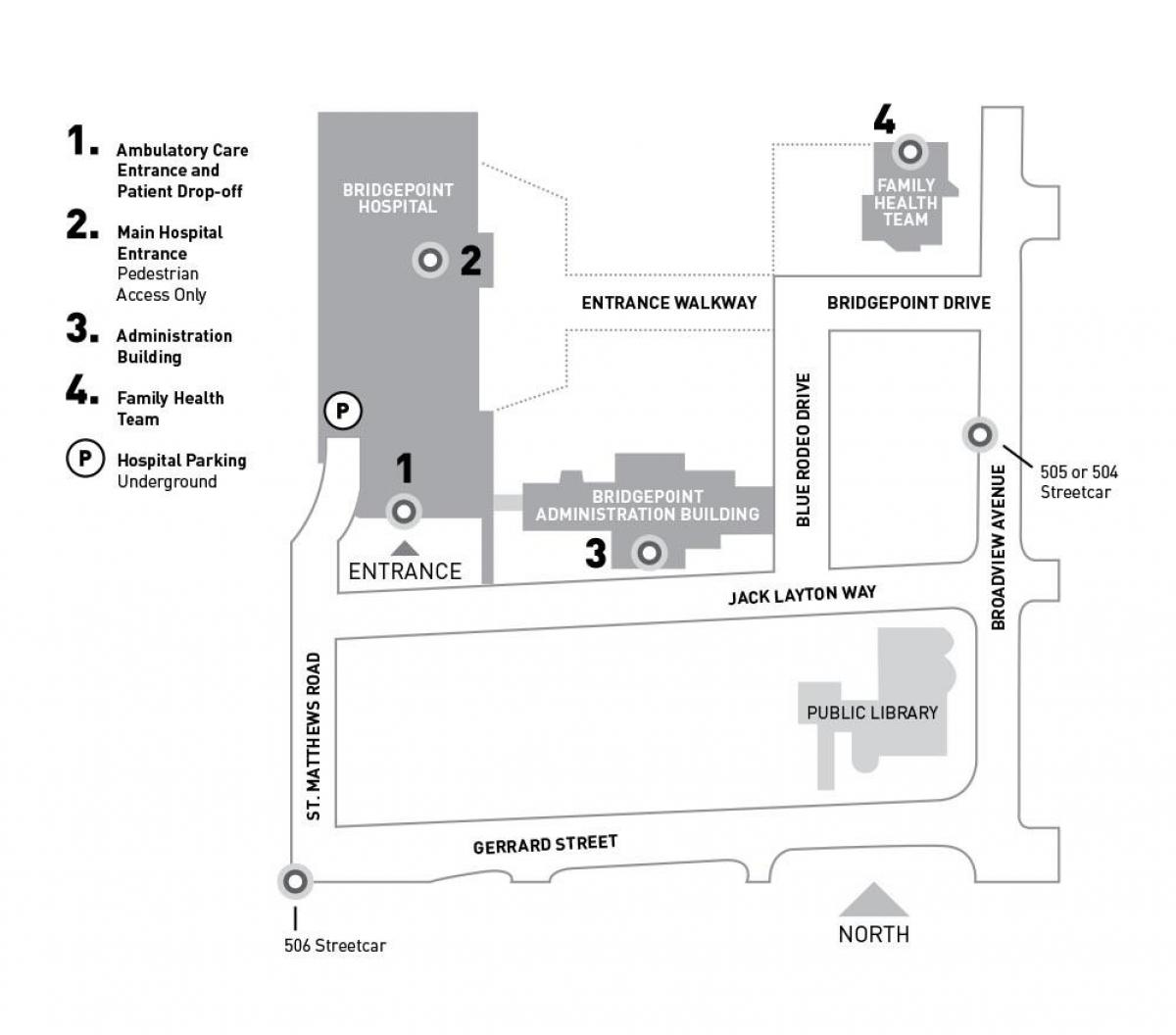 خريطة المستشفى سيناء النظام الصحي-Bridgepoint تورونتو