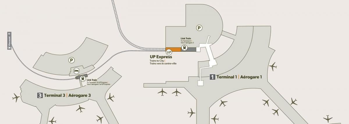 خريطة مطار بيرسون محطة القطار