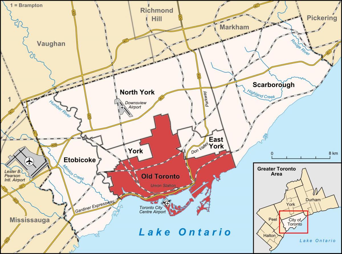 خريطة منطقة تورونتو