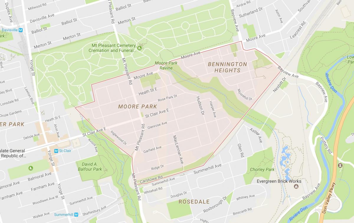 خريطة مور بارك الجوار تورونتو