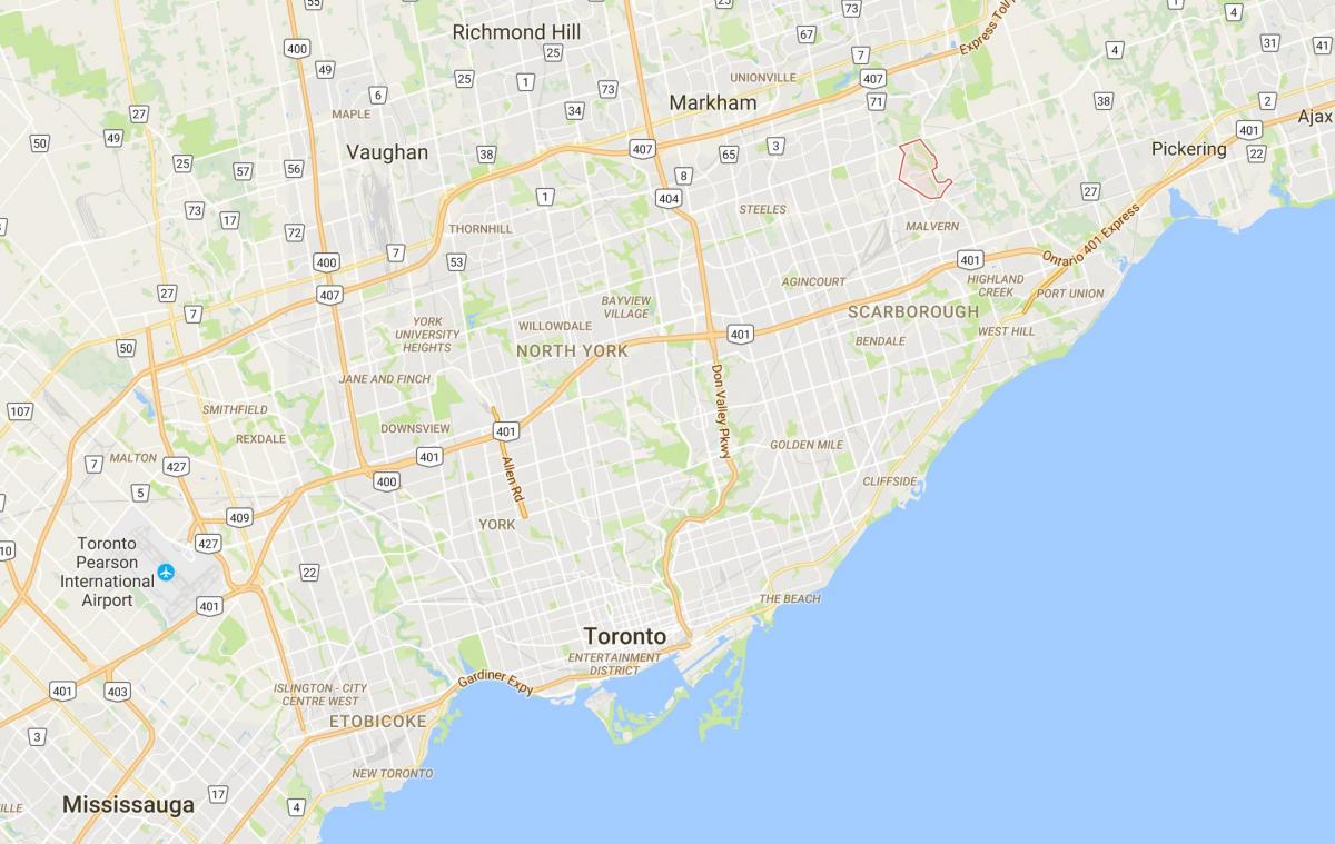 خريطة مورنينج مرتفعات منطقة تورونتو