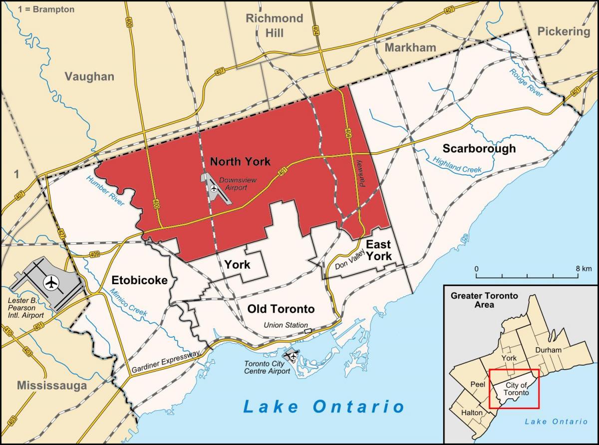 خريطة نورث يورك في تورنتو