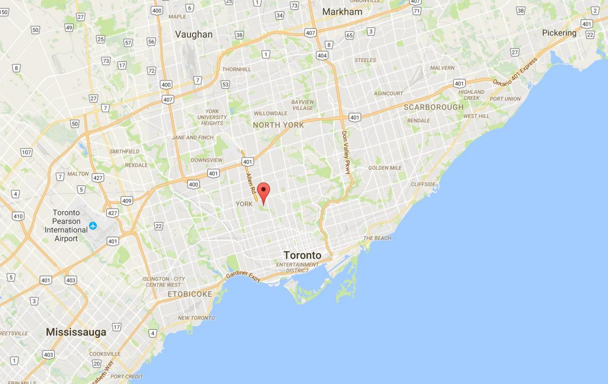 خريطة هوموود–Cedarvale مدينة تورونتو