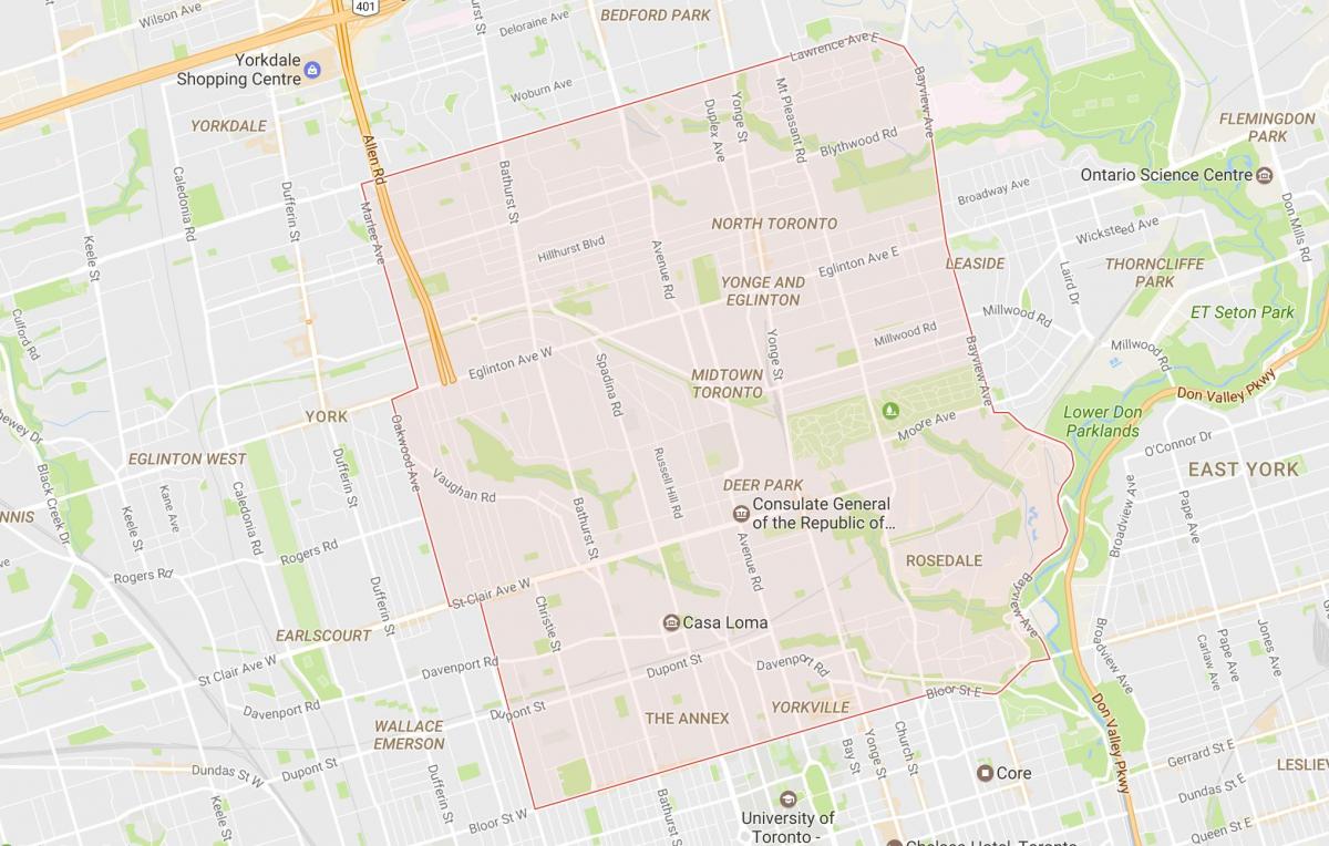 خريطة وسط حي تورونتو